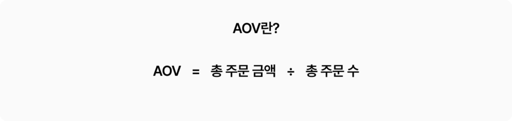 AOV = 총 주문 금액/ 총 주문수